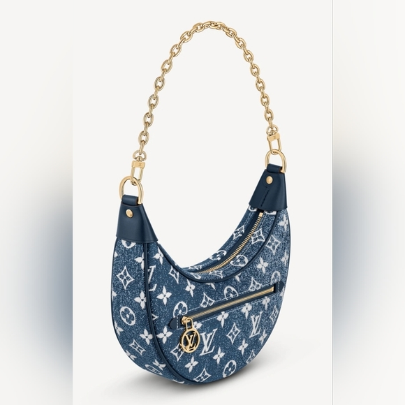 ❌NOT FOR SALE❌💙NWOT 2022 Louis Vuitton Blue Monogram Denim Jacquard Loop Bag💙 - Picture 2 of 10